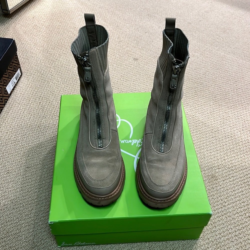 Sam Edelman, size 9, booties, tan, with box